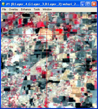 Figure 7 : 2-D scatter plot applied upon unmixing using band X 4 and band Y 3.