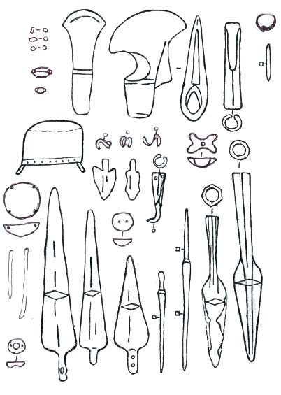 Figure 2 : Metallic artifacts from admit burials of settlement of Alikemektepe