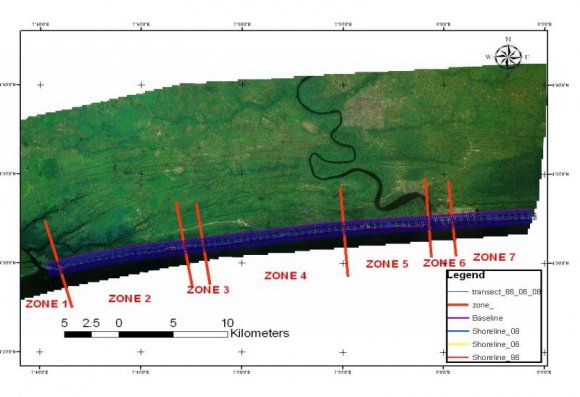 Figure 6 : Net Shoreline Movement (1986-2008)