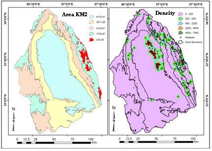 Figure 4 : Area and Habitate Density Maps Figure 5 : Rainfall and Temperature Maps