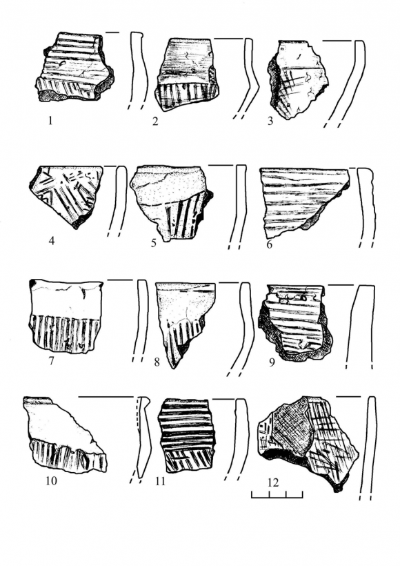 Figure 6 : Hill fort Ratjunkiv. Slightly-profiled vessels of Dnieper-Dvina Culture.