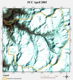 Figure 2 : Compression of successive year satellite imagery FCC of pre and post monsoon timeframe
