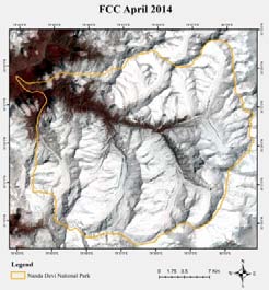 Figure 3 : Compression of successive year satellite imagery NDVI of pre and post monsoon timeframe.