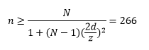 was used: Volume XVI Issue III Version I = The total population N = The required sample size, d = 0.06 Margin of error, z = 1.96 for a 95 % confidence interval.