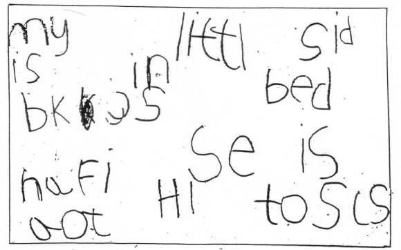 Figure 1: Faye 5 years 1 month. (Look and Say era)