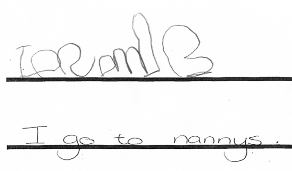 Figure 3: Freddie's writing on entry to Year 2
