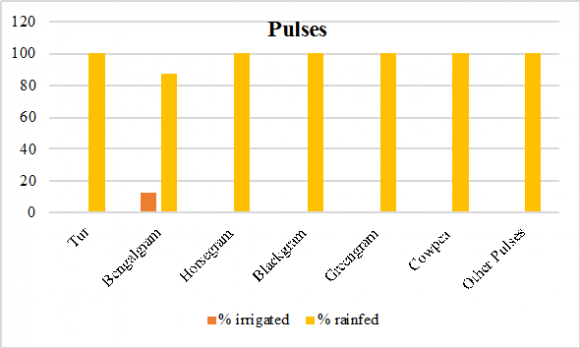 Figure 6: Yield of major irrigated and rainfed crops in Karnataka during 2011-12