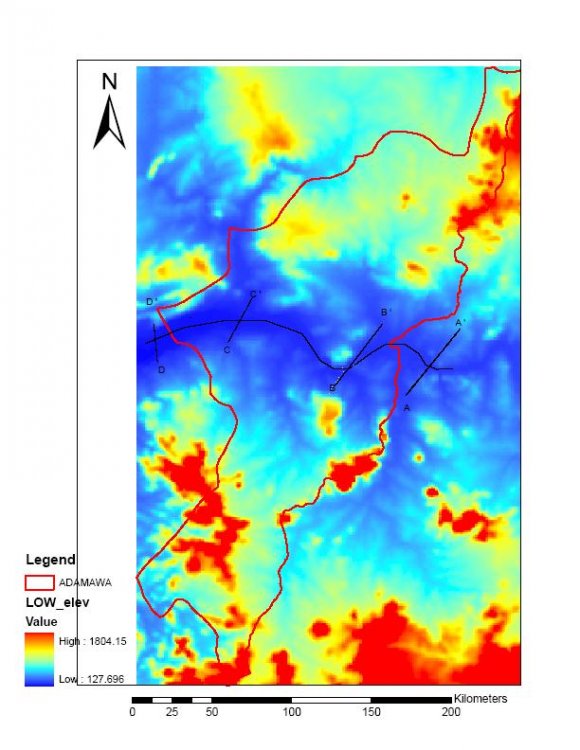 Fig.10 : Settlements on inundated areas at Medium Flow Regimes c) Sedimentation Analysis Along The Benue River