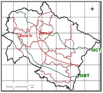 Fig 2 : Uttarakhand landslides zonation map (About 70 percent of total geographical area is registered under High to Severe category)