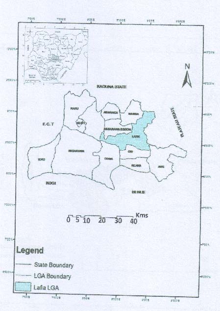 Fig. 1: Nasarawa State Showing Lafia LGA