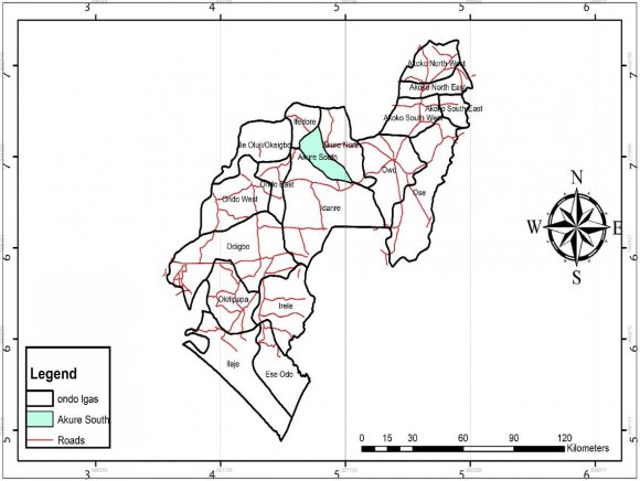 Figure 1: Map of Nigeria Showing Ondo State