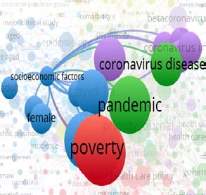 Figura 6: Red semántica relacionada con los estudios sobre la pobreza y la pandemia 