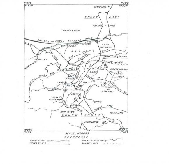 Figure 1.2 : Map of Enugu Urban.