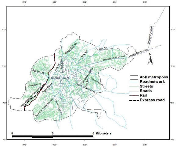 Figure 1 : Map of Study Area Showing the Legal and Illegal Disposal sites in Abeokuta.