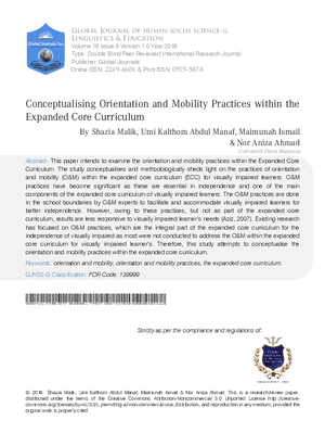 Conceptualising Orientation and Mobility Practices within the Expanded Core Curriculum