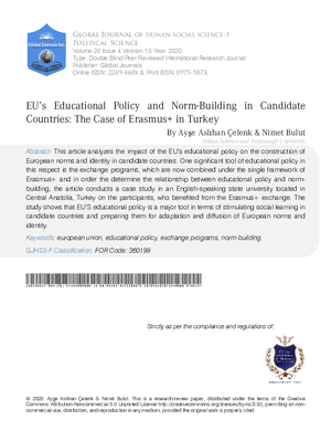 EU’s Educational Policy and Norm-Building in Candidate Countries: The Case of  Erasmus+ in Turkey