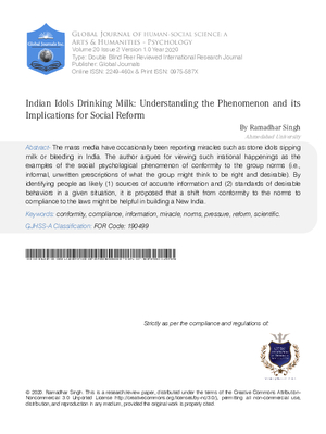 Indian Idols Drinking Milk: Understanding the Phenomenon and Its Implications for Social Reform