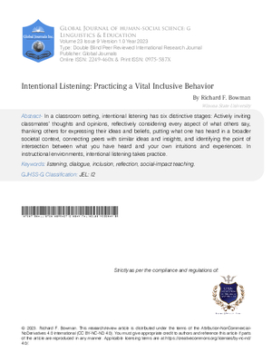 Intentional Listening: Practicing a Vital Inclusive Behavior