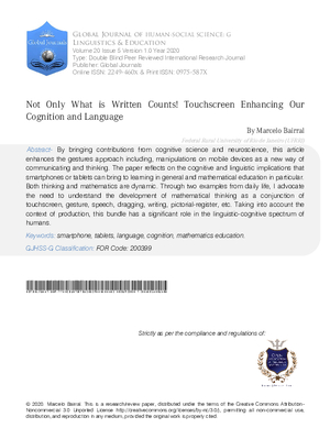 Not Only What is Written Counts! Touchscreen Enhancing our Cognition and Language