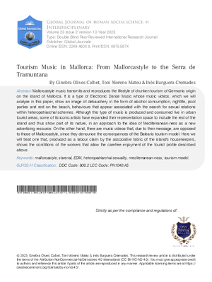 Tourism Music in Mallorca: From Mallorcastyle to the Serra de Tramuntana