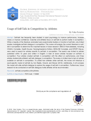 Usage of Self Talk in Competition by Athletes