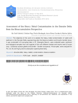 Assessment of the Heavy Metal Contamination in the Danube Delta from the Bioaccumulation Perspective