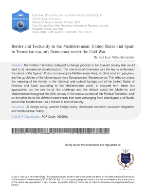 Border and Textuality in the Mediterranean: United States and Spain in Transition Towards Democracy under the Cold War