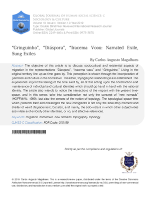 “Gringuinho”, “Diáspora”, “Iracema Voou: Narrated Exile, Sung Exiles