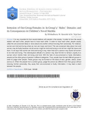 Intrusion of Out-group/Females in In-group’s/Males’ Domains and its  Consequences in Children’s Novel Matilda