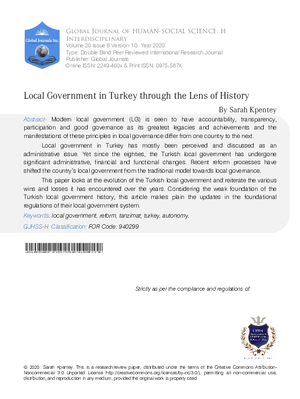 Local Government in Turkey through the Lens of History