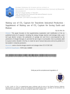 Making use of CO2 Capture for Transform Industrial Production - Supplement of Making use of CO2 Capture for Saving Earth and Human