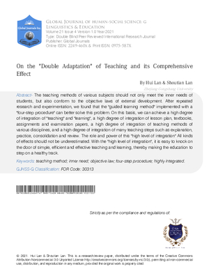 On the Double Adaptation of Teaching and its Comprehensive Effect