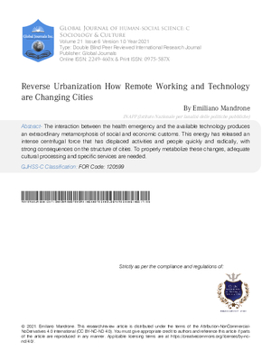 Reverse Urbanization How Remote Working and Technology are Changing Cities