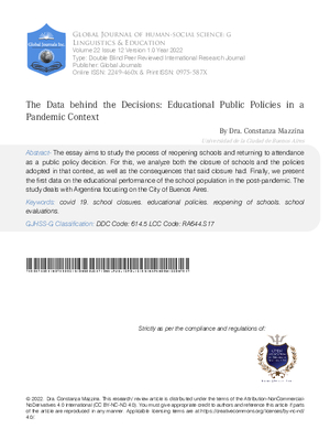 The Data behind the Decisions: Educational Public Policies in a Pandemic Context