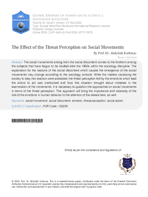 The Effect of the Threat Perception on Social Movements