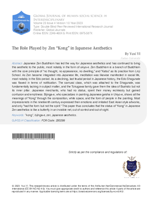 The Role Played by Zen “Kong” in Japanese Aesthetics