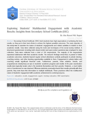 Exploring Students’ Multifaceted Engagement with Academic Results: Insights from Secondary School Certificate (SSC)