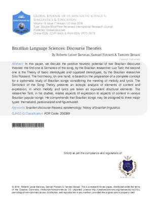 Brazilian Language Sciences: Discourse Theories