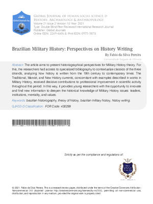 Brazilian Military History: Perspectives on History Writing