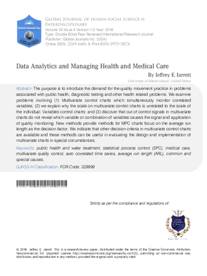 Data Analytics and Managing Health and Medical Care