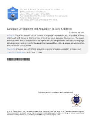 Language Development and Acquisition in Early Childhood