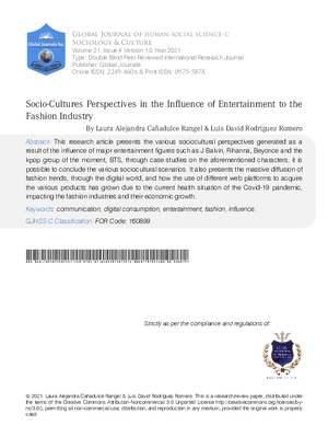 Socio-Cultures Perspectives in the Influence of Entertainment to the Fashion Industry
