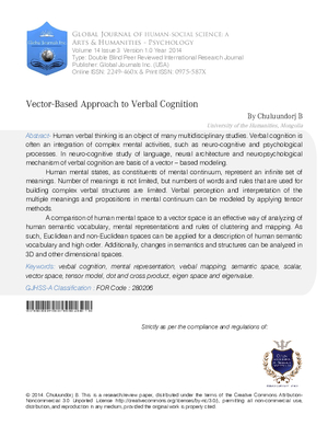 Vector-based Approach to Verbal Cognition