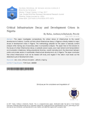 Critical Infrastructure Decay and Development Crises in Nigeria