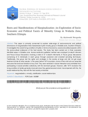 Roots and Manifestations of Marginalization: An Exploration of Socio-Economic and Political Facets of Minority Group in Woliatta Zone, Southern Ethiopia