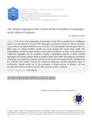 The Swahili Language in the Context of the Geopolitics of Languages on the African Continent