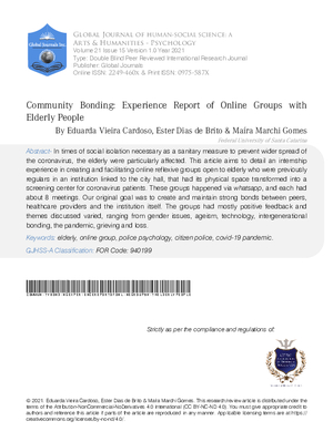 Community Bonding: Experience Report of Online Groups with Elderly People
