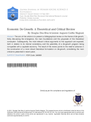 Economic De-Growth: A Theoretical and Critical Review