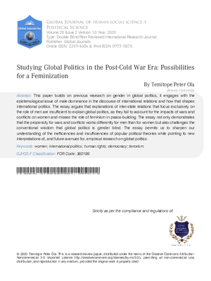 Studying Global Politics in the Post-Cold War Era: Possibilities for Feminization