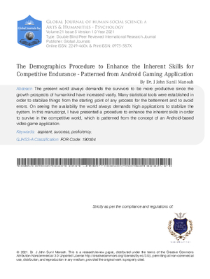 The Demographics Procedure to Enhance the Inherent Skills for Competitive Endurance - Patterned from Android Gaming Application